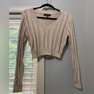 Cropped knit sweater
